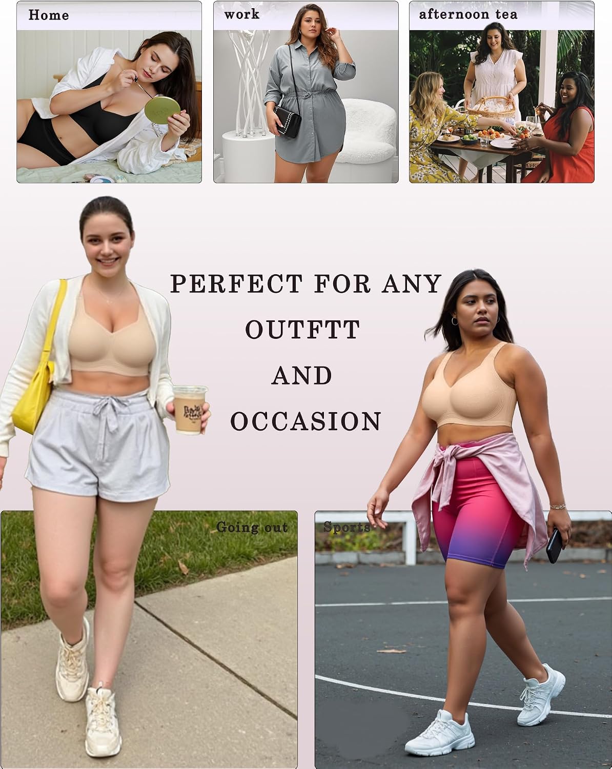 HaloFrom Seamless Jelly Support Wireless Bra