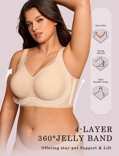 HaloFrom Seamless Jelly Support Wireless Bra